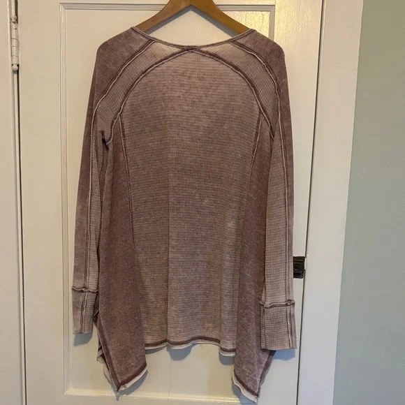Free People Women's V-Neck Long Sleeve Top - Purple - Picture 3 of 5